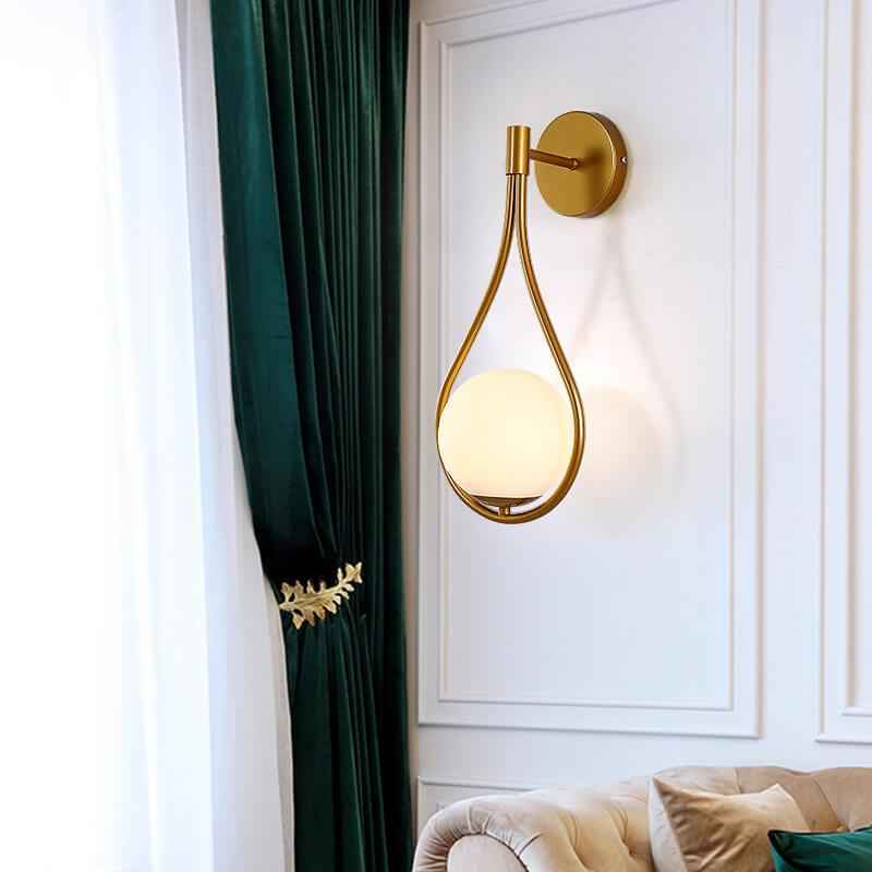 Contemporary 1-Light Globe Water Drop Wall Sconce - Dual Design