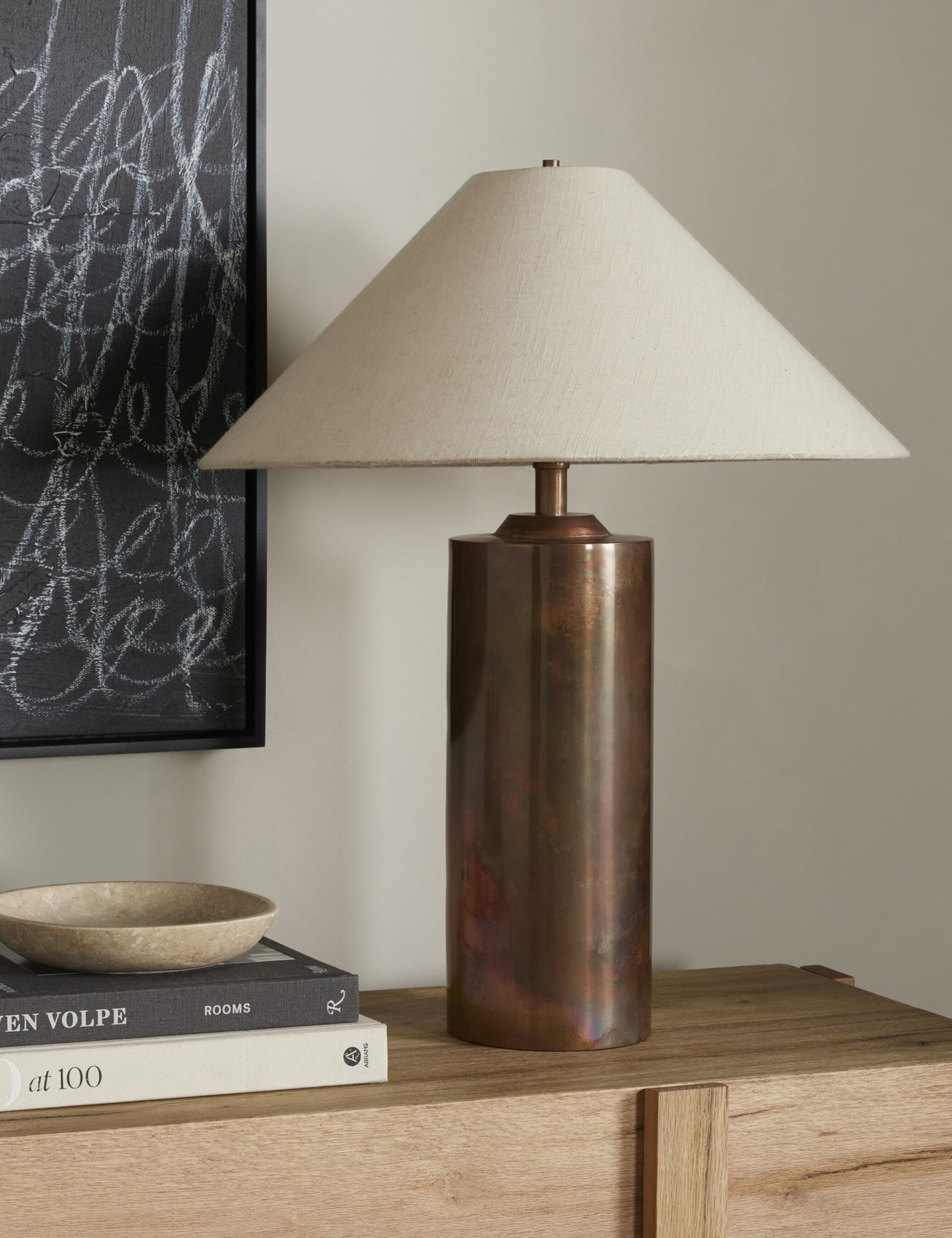 Sevigne Table Lamp | Sleek Metal Design, Columnar Base