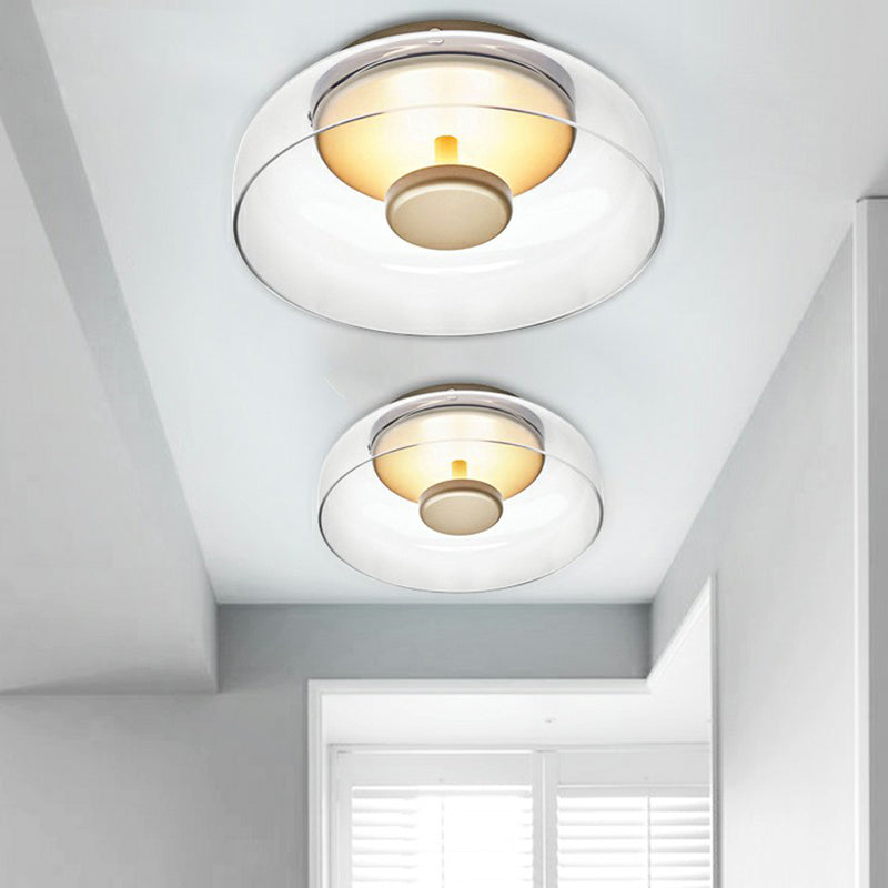 Bela Glass LED Ceiling Light | Modern Amber & Smoke Grey Finish