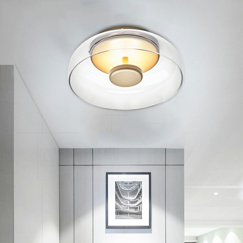 Bela Glass LED Ceiling Light | Modern Amber & Smoke Grey Finish