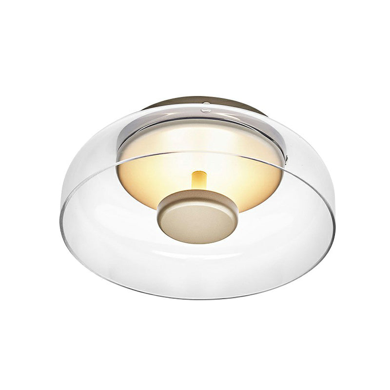 Bela Glass LED Ceiling Light | Modern Amber & Smoke Grey Finish