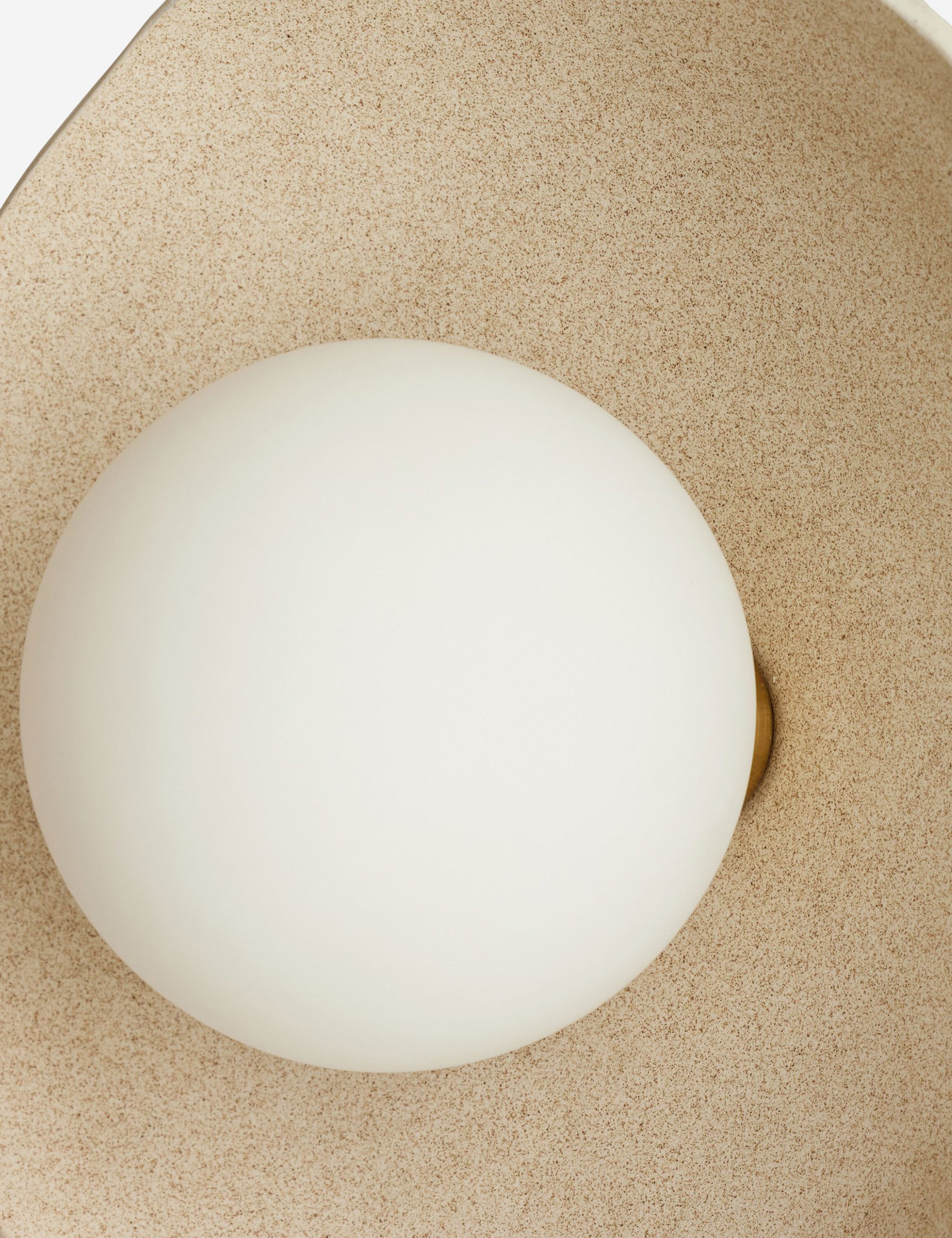 Talon Ceramic Sconce | Opal Glass Orb, Brass-Finished Plate