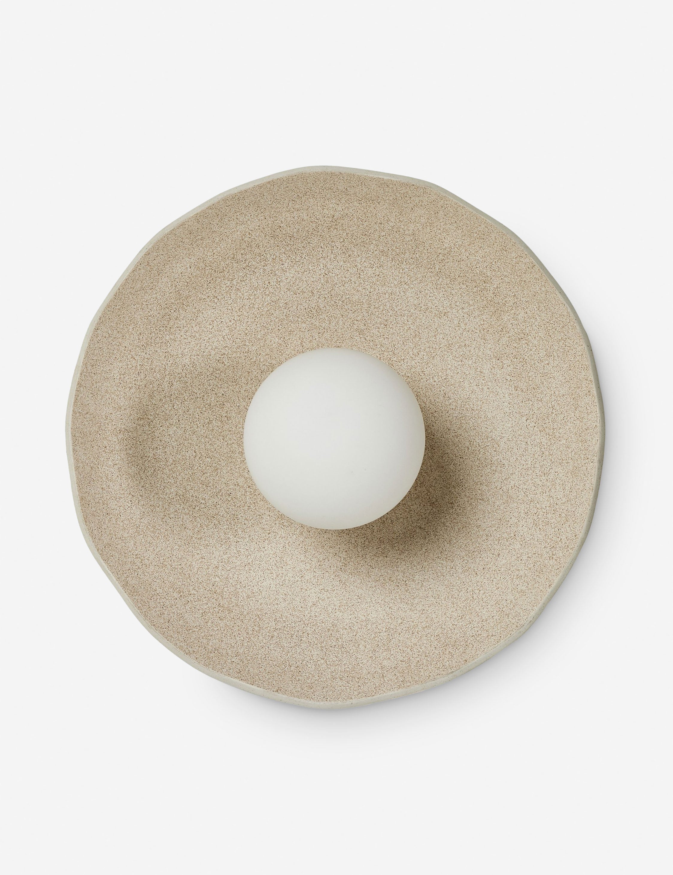 Talon Ceramic Sconce | Opal Glass Orb, Brass-Finished Plate