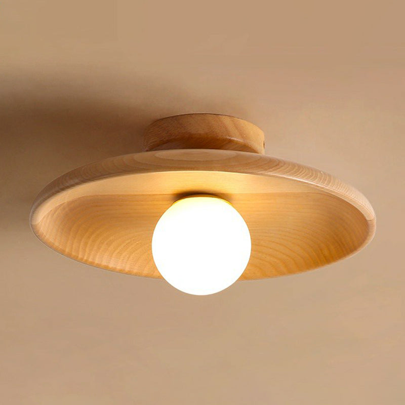 Bello Wooden Ceiling Light | Minimalist Semi-Flush Mount, Natural Wood