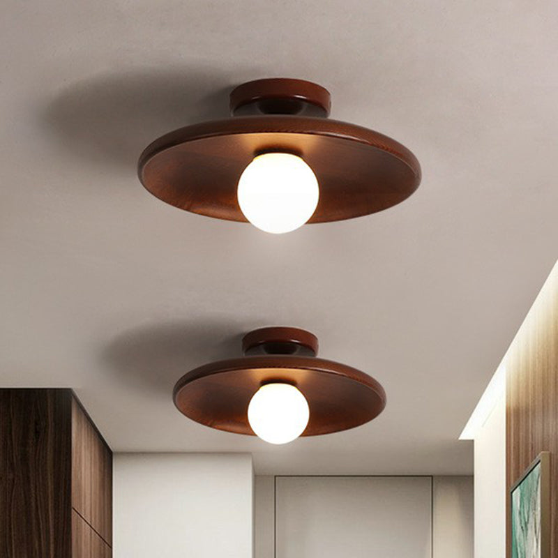 Bello Wooden Ceiling Light | Minimalist Semi-Flush Mount, Natural Wood