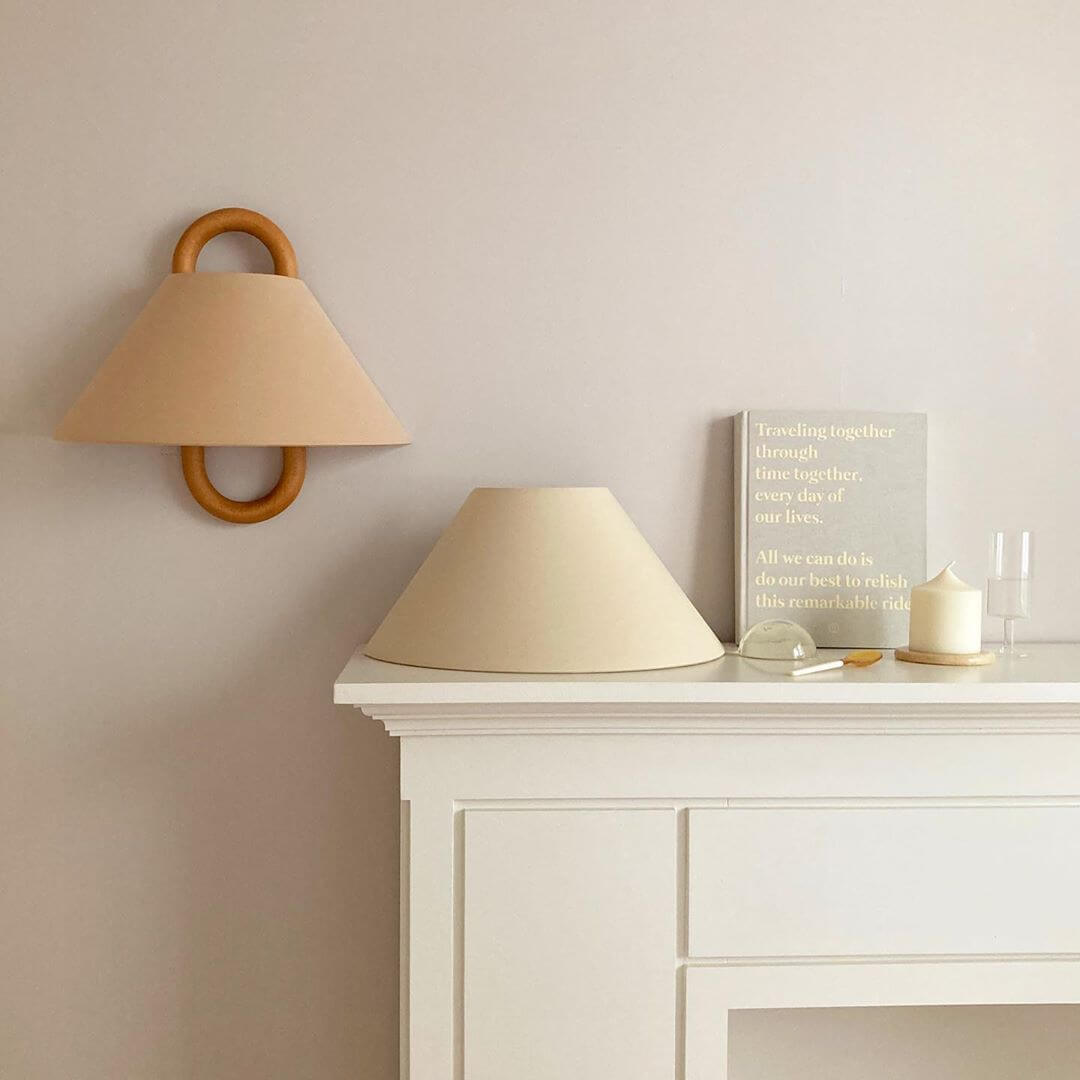 Bela Wall Sconce | Natural Beechwood, Soft Fabric Shade