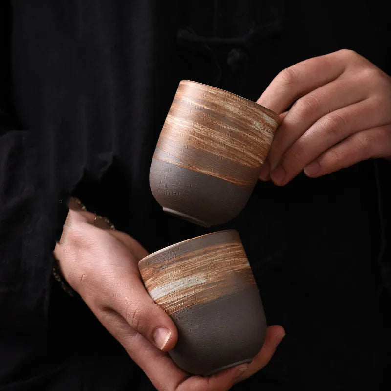 Bamboo Yunomi Cup | Handcrafted Stoneware, 150ml