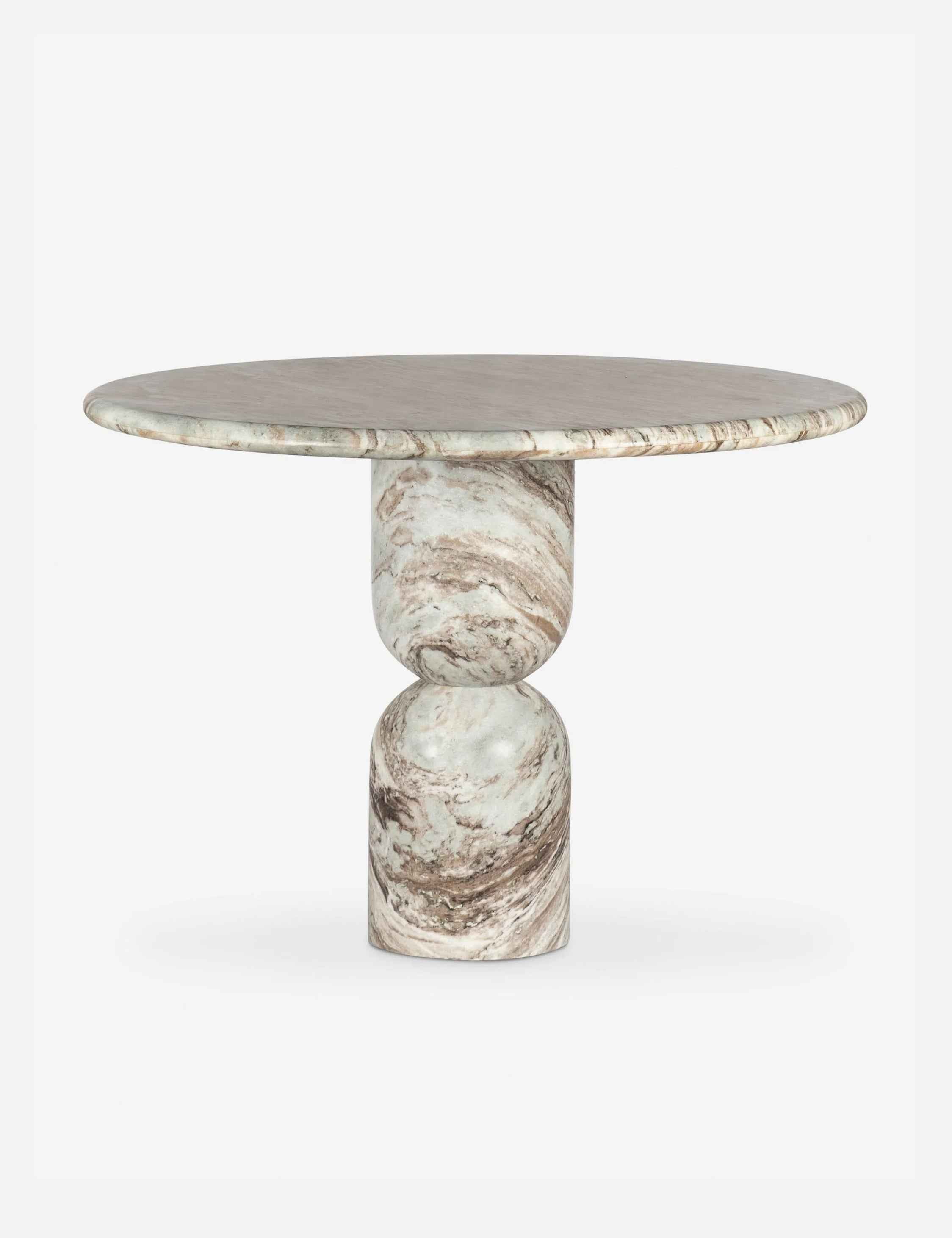 Fino Round Dining Table | Sculpted Pedestal, Elegant Curves