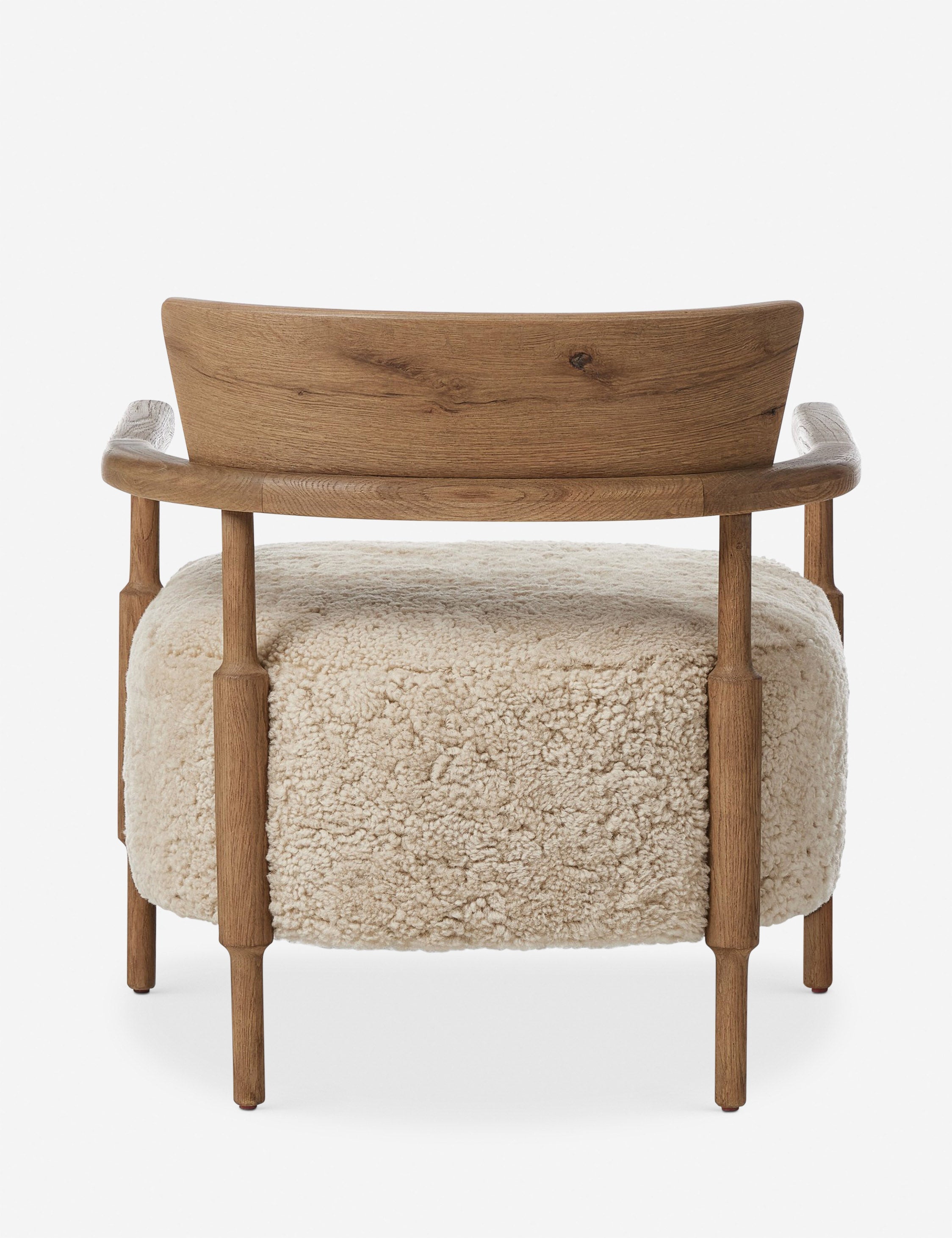 Bela Accent Chair | Solid Oak Frame, Natural Shearling Upholstery