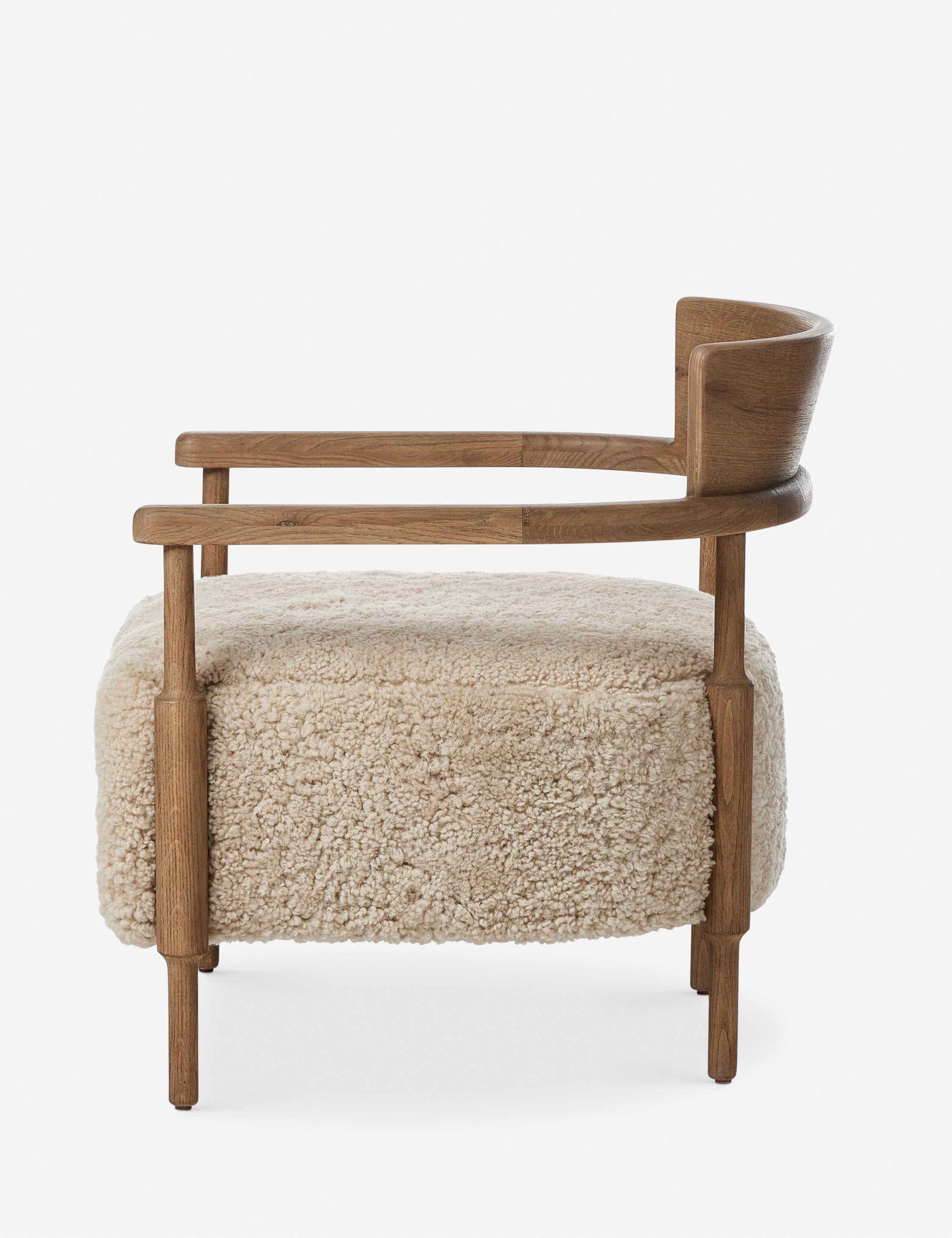 Bela Accent Chair | Solid Oak Frame, Natural Shearling Upholstery