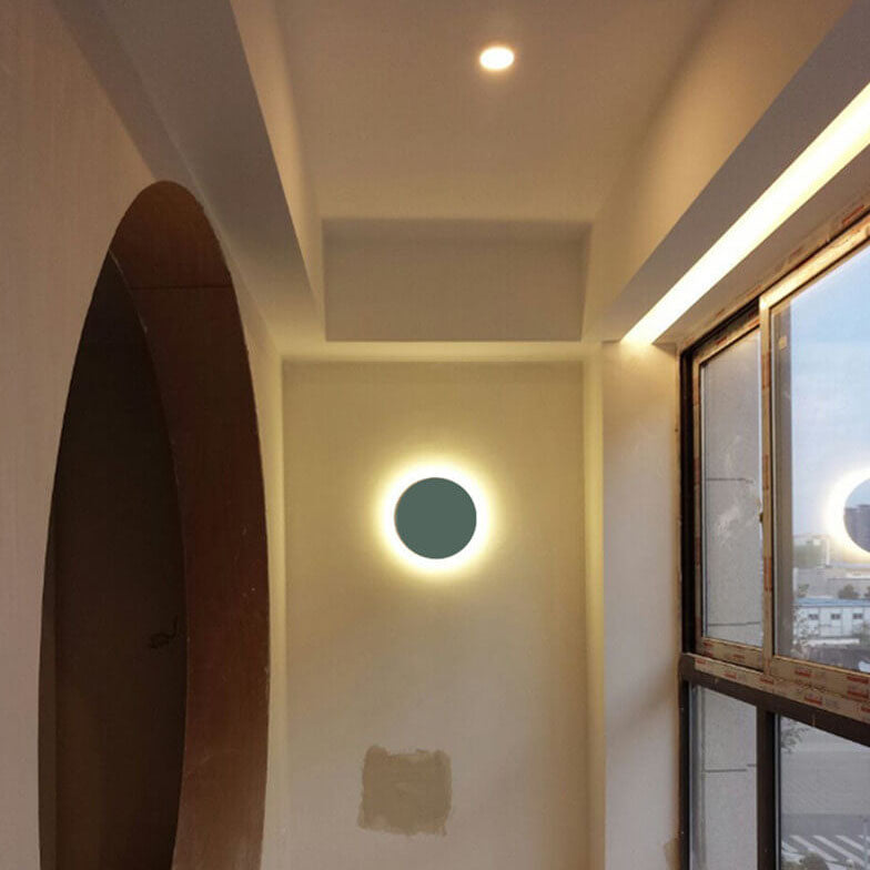 Contemporary Colorful Round Iron LED Wall Sconce