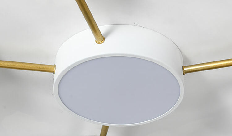 Scandinavian Minimalist Solid Wood and Iron LED Flush Mount Light