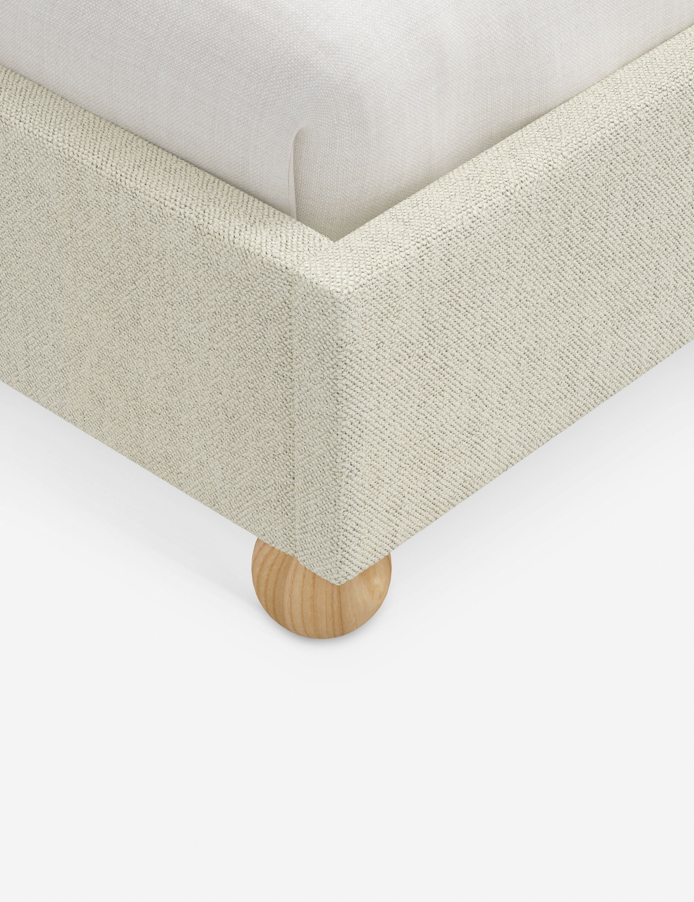 Mira Platform Bed | Ruffled Headboard, Custom Upholstery