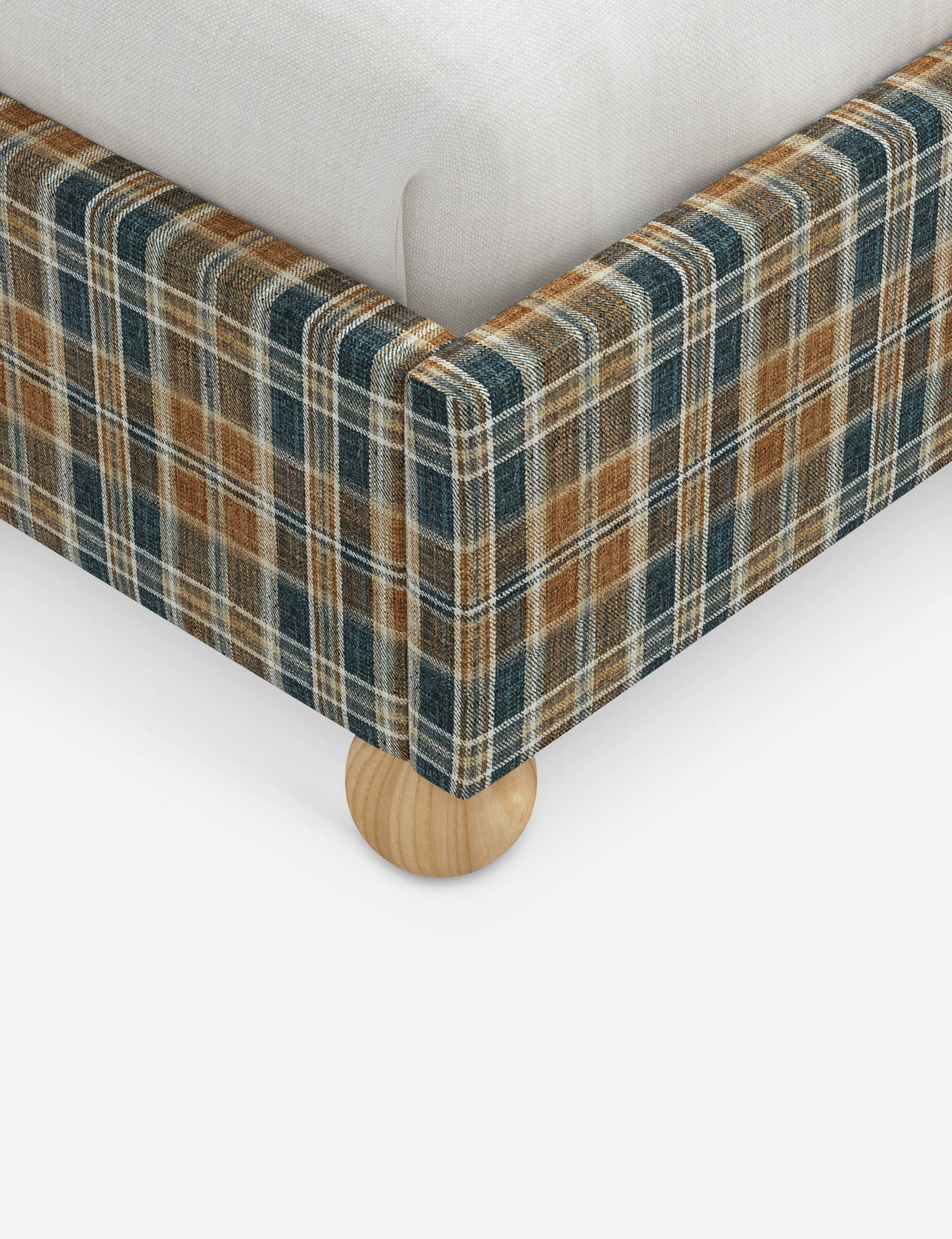 Mira Platform Bed | Ruffled Headboard, Custom Upholstery