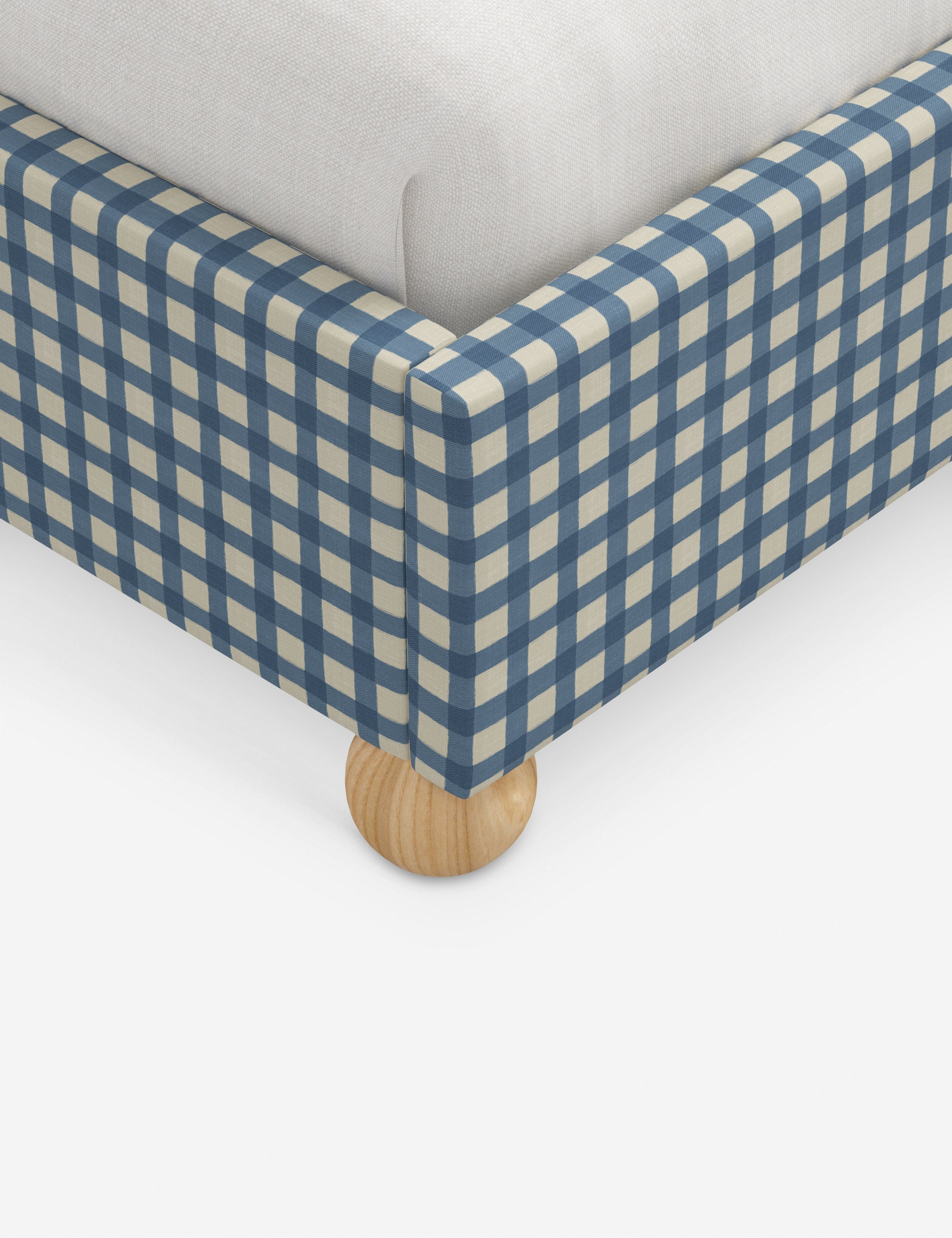Mira Platform Bed | Ruffled Headboard, Custom Upholstery