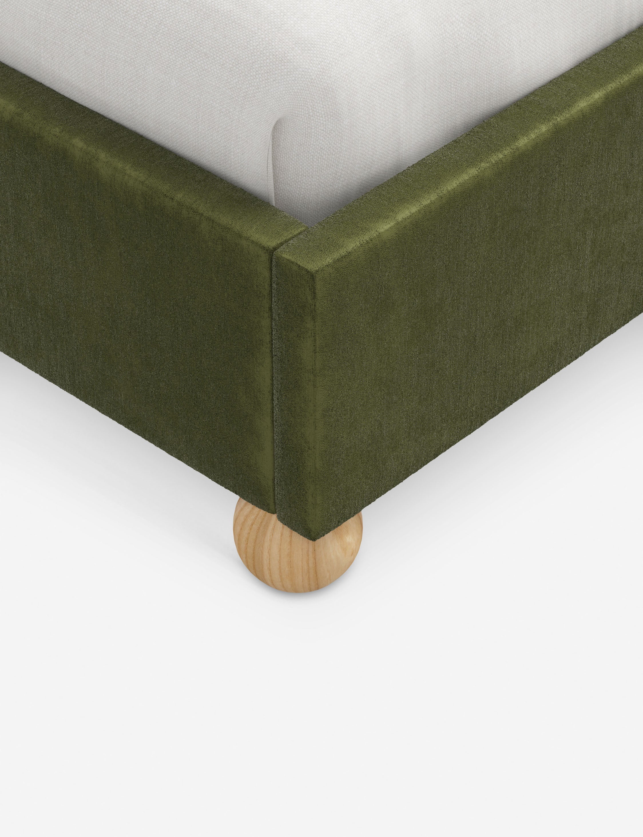 Mira Platform Bed | Ruffled Headboard, Custom Upholstery