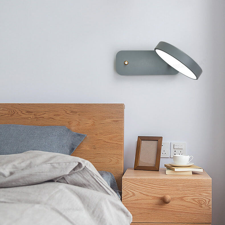 Nordic Minimalist Round Rotatable LED Wall Sconce for Reading