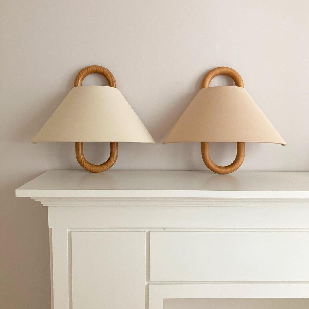 Contemporary Solid Wood Pleated Semi-Circle Wall Sconce Lamp with Single Light