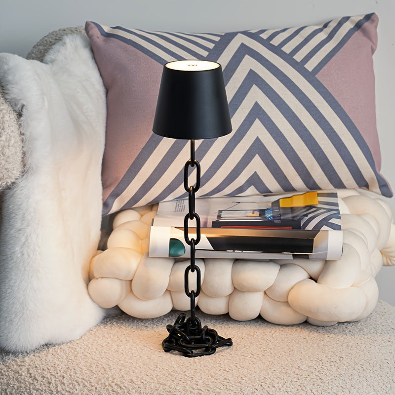 Brix Table Lamp | Rechargeable Touch LED, Matte Black Finish