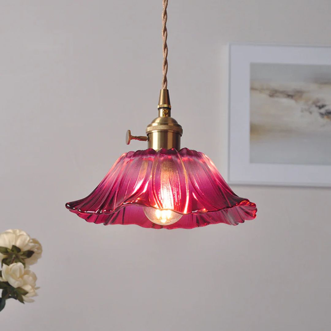 Bela Glass Pendant Light | Flower Shape, Adjustable Length 150 cm
