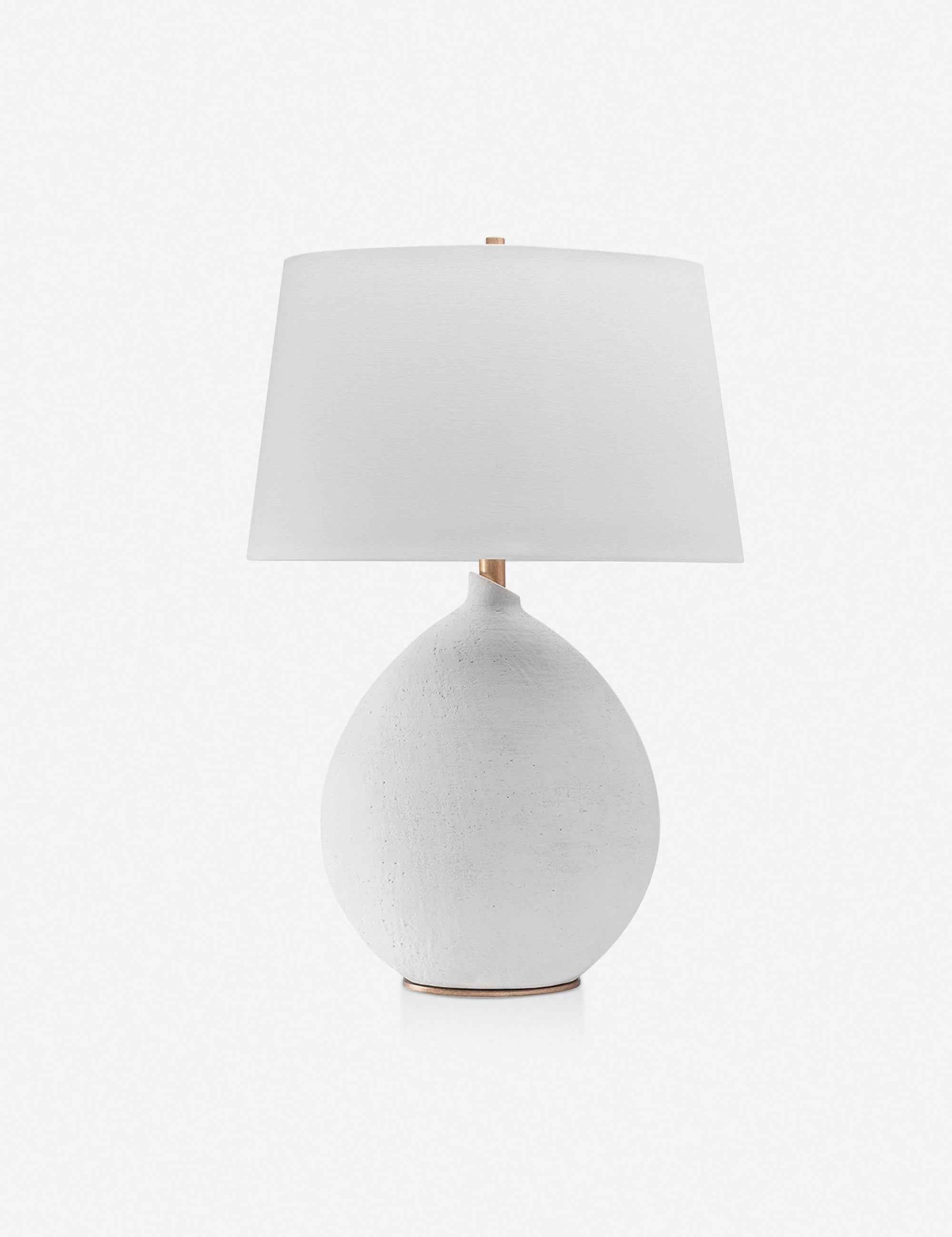 Arielle Table Lamp | Textured Concrete, Asymmetrical Brass Detail