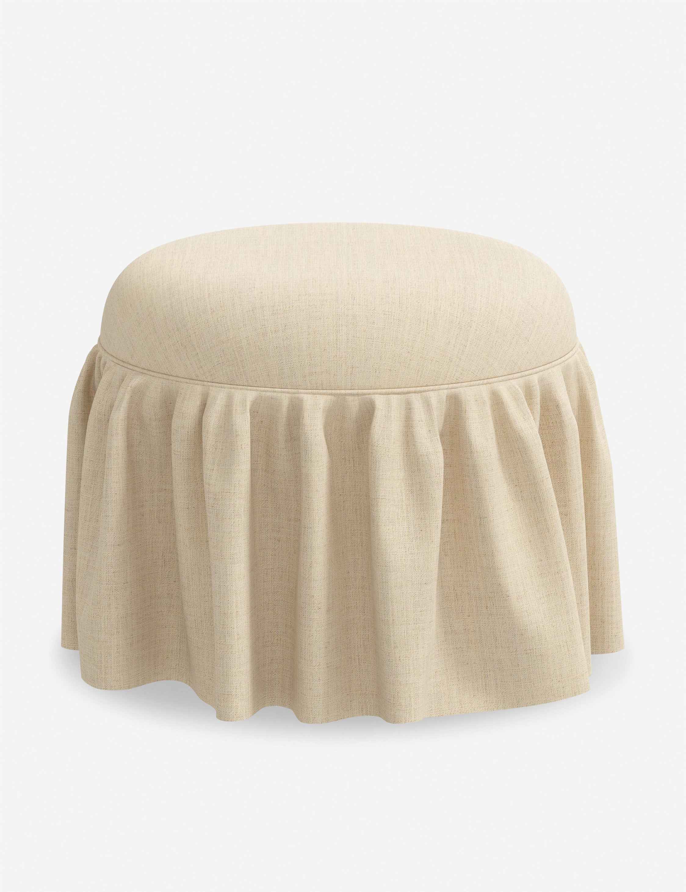 Luna Skirted Ottoman | Customizable Fabric Options