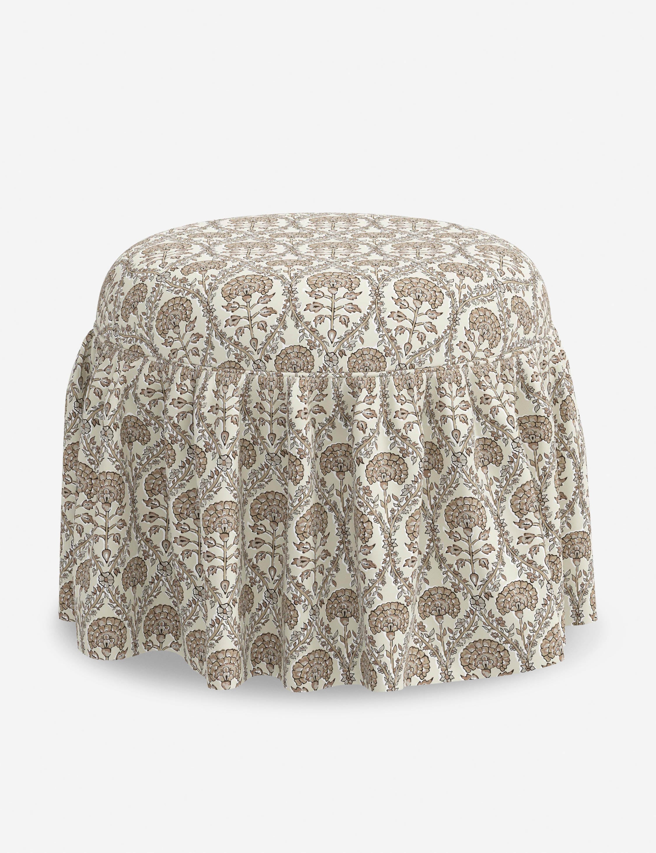 Luna Skirted Ottoman | Customizable Fabric Options