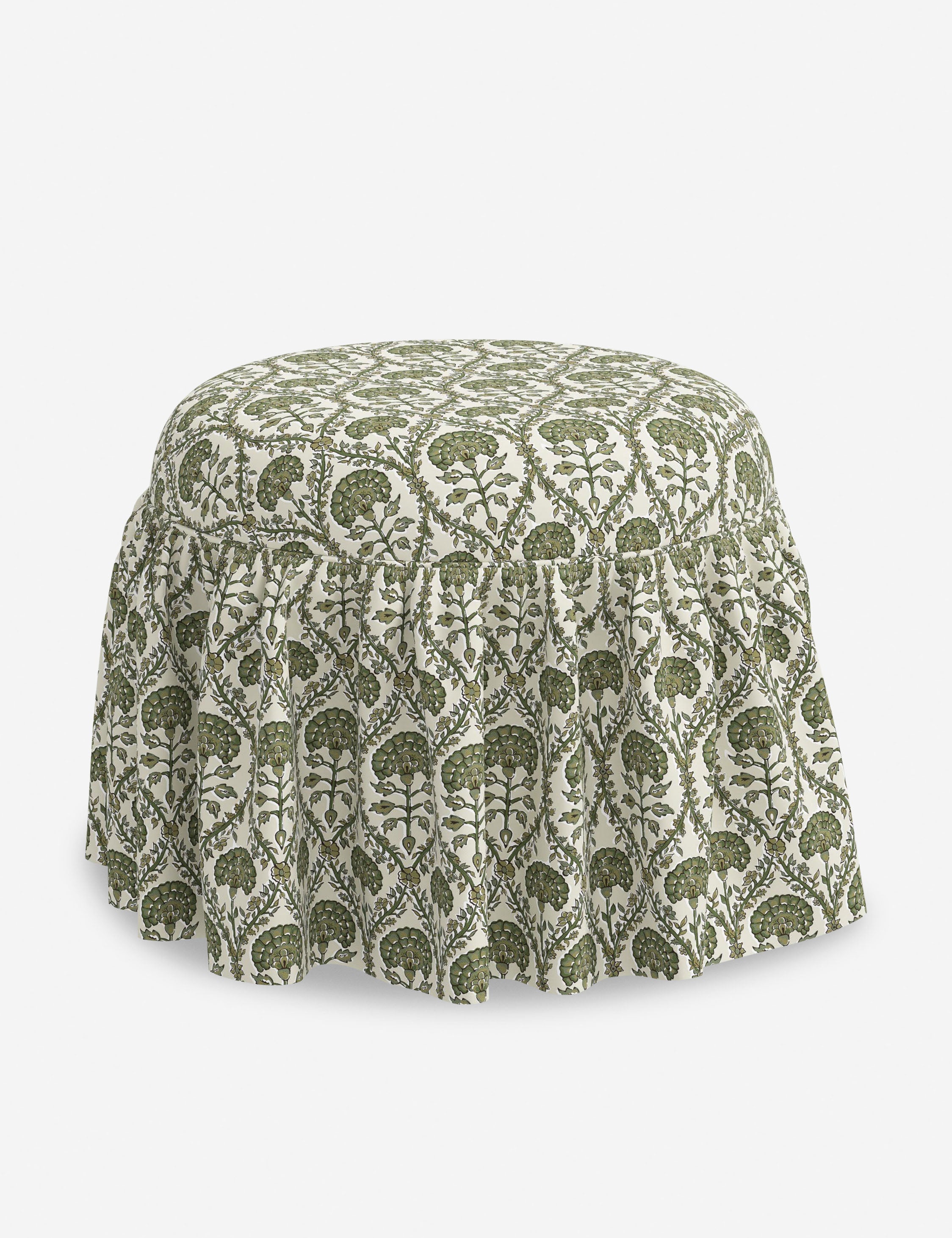 Luna Skirted Ottoman | Customizable Fabric Options