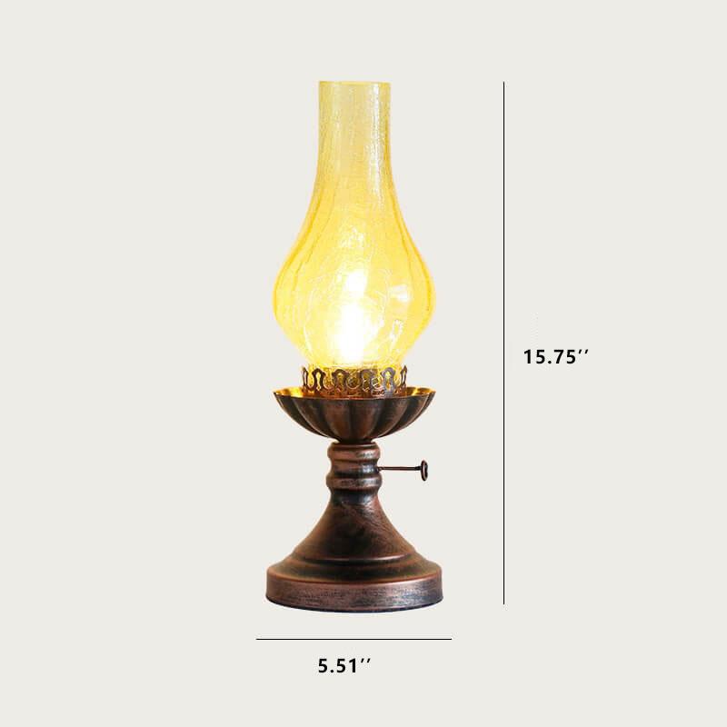 Classic Antique Kerosene Oil Table Lamp - 1-Light Design