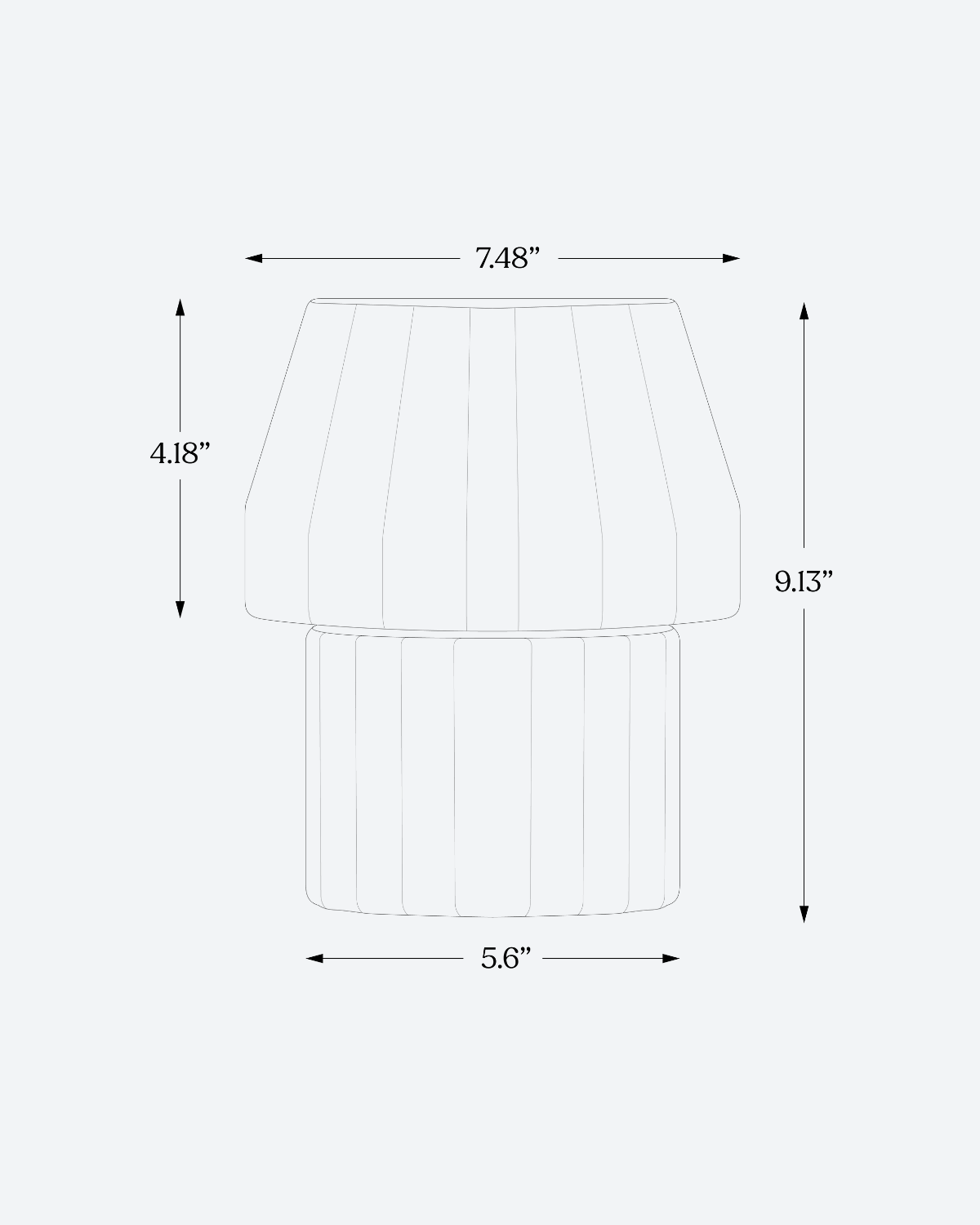 Dante Table Lamp | Glossy Black Base, In-line Dimmer