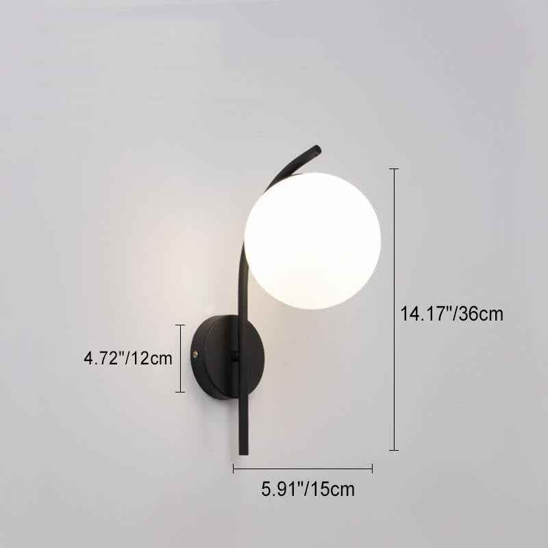 Nordic Arc Glass Globe Single-Light Wall Sconce