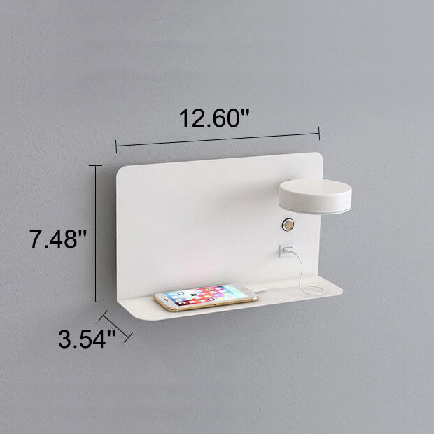 Contemporary Square Iron LED Wall Sconce Lamp with USB Rechargeable Feature