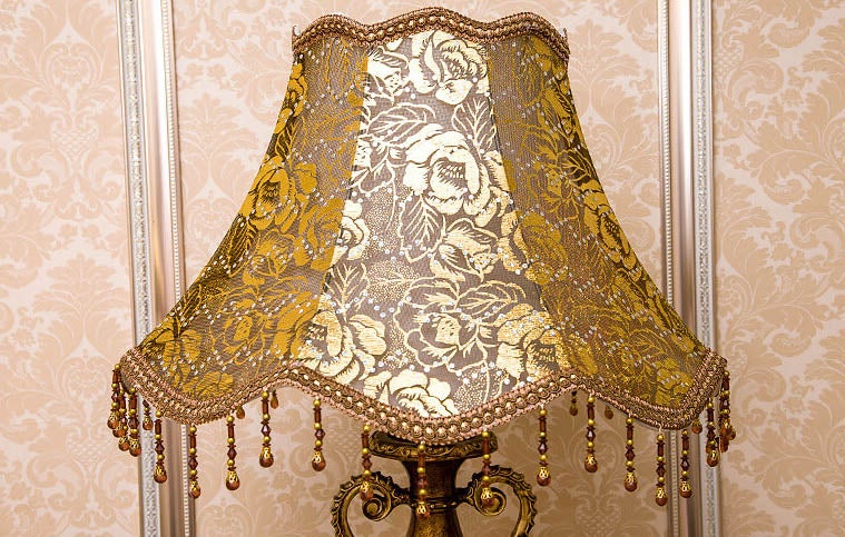 Antique European Vintage Fabric Table Lamp with Single Light