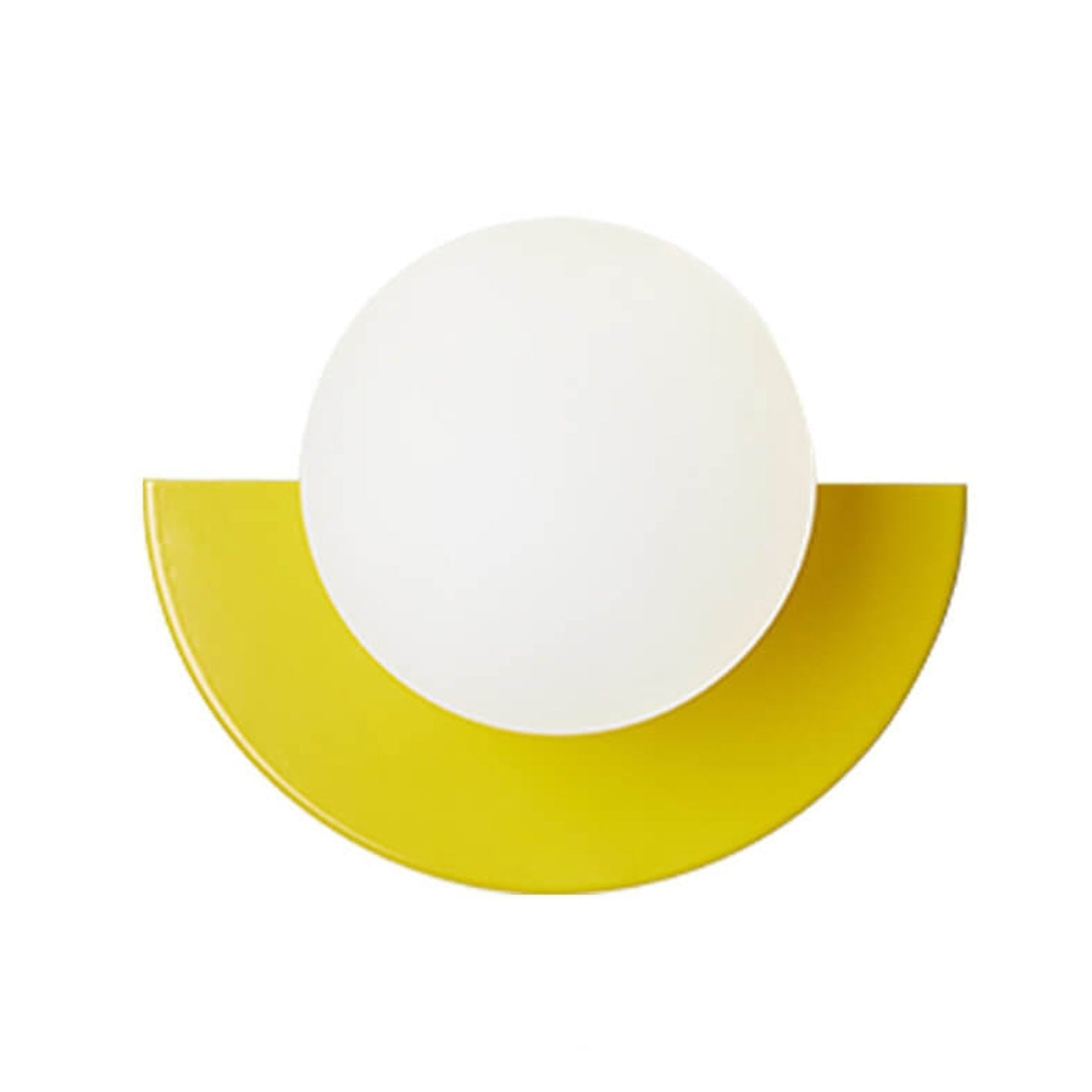 Contemporary Minimalist Colorful Glass Semi-Circle Wall Sconce Lamp with One Light