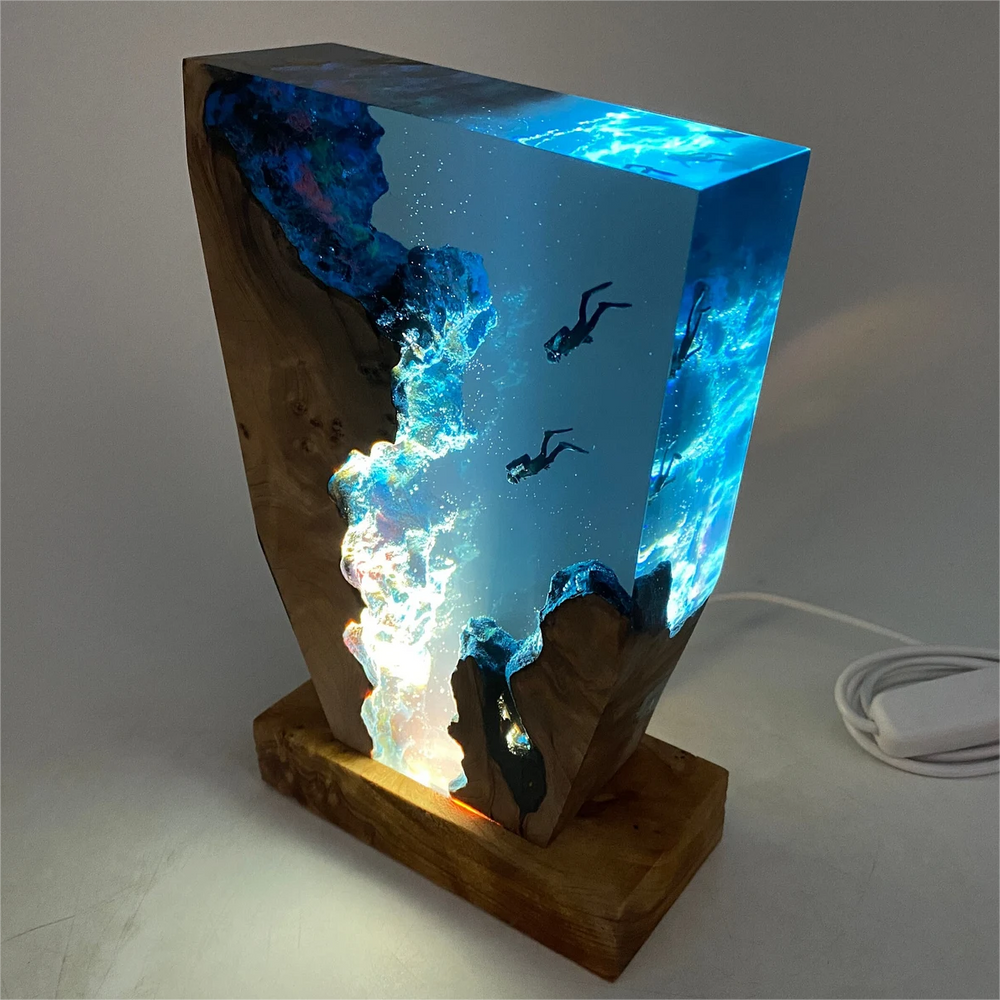 Borealis Epoxy Tafellamp | Handgemaakt, Onderwater Design