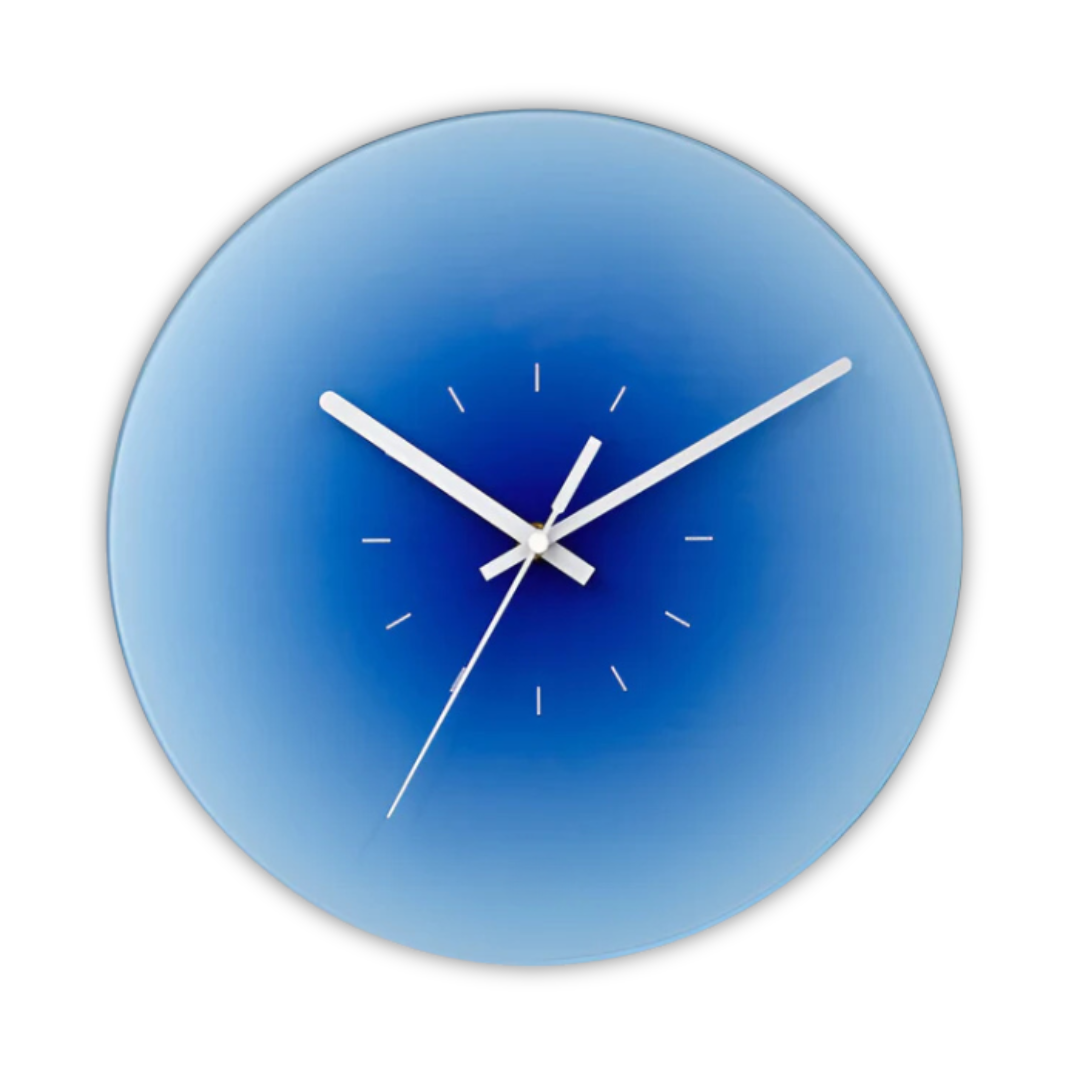 Bela Glass Wall Clock | Modern Gradient Design, Silent Quartz Movement