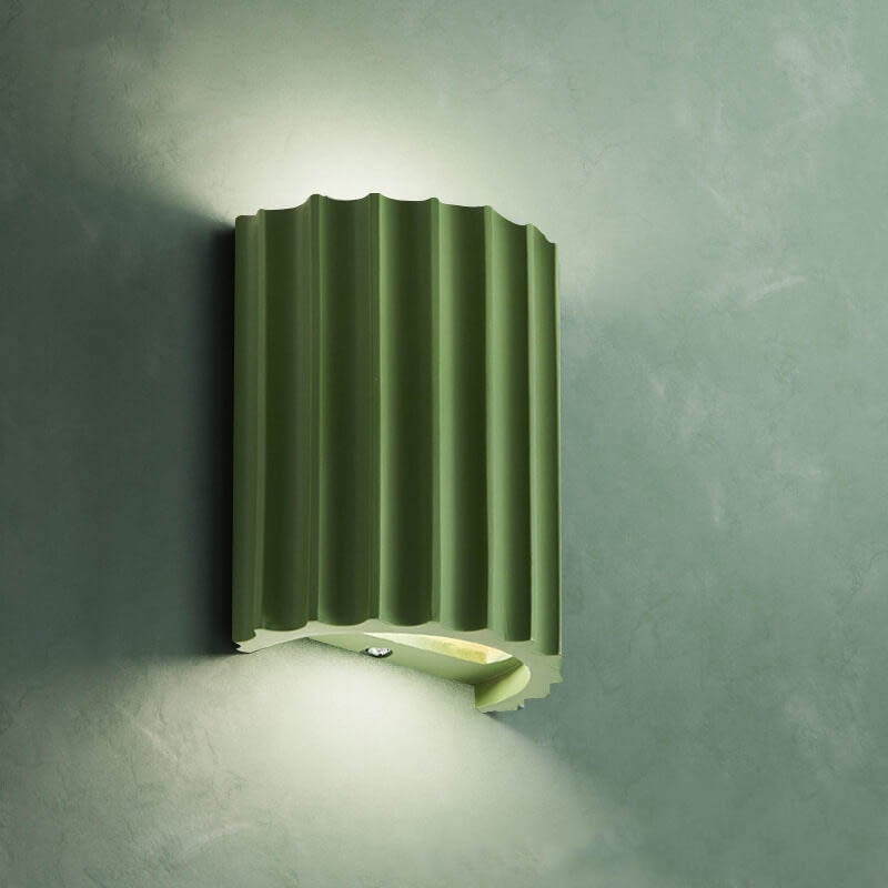 Striped Half Cylinder Macaron Resin Wall Sconce Lamp with 1 Light