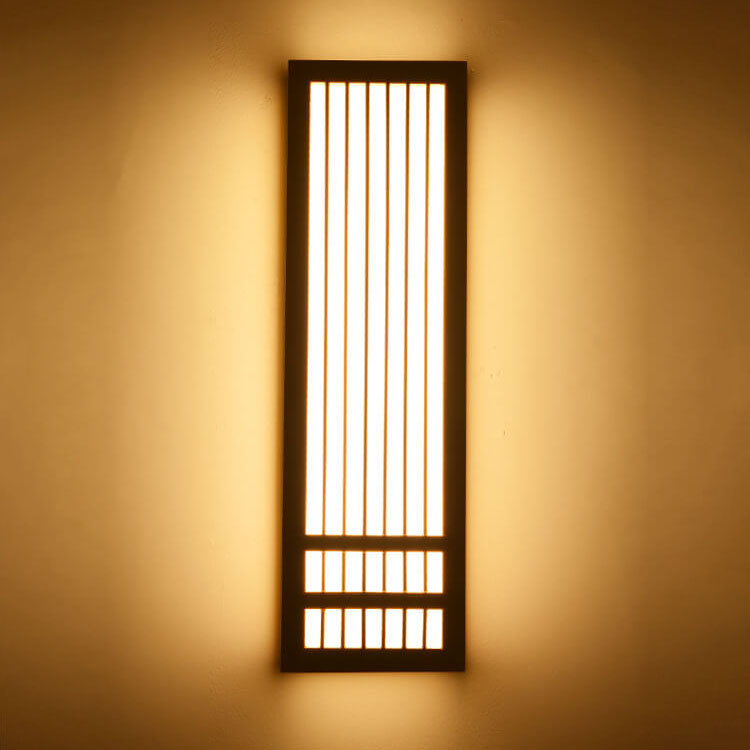 Contemporary Minimalist Solid Wood and Acrylic Rectangular LED Wall Sconce for Living Room