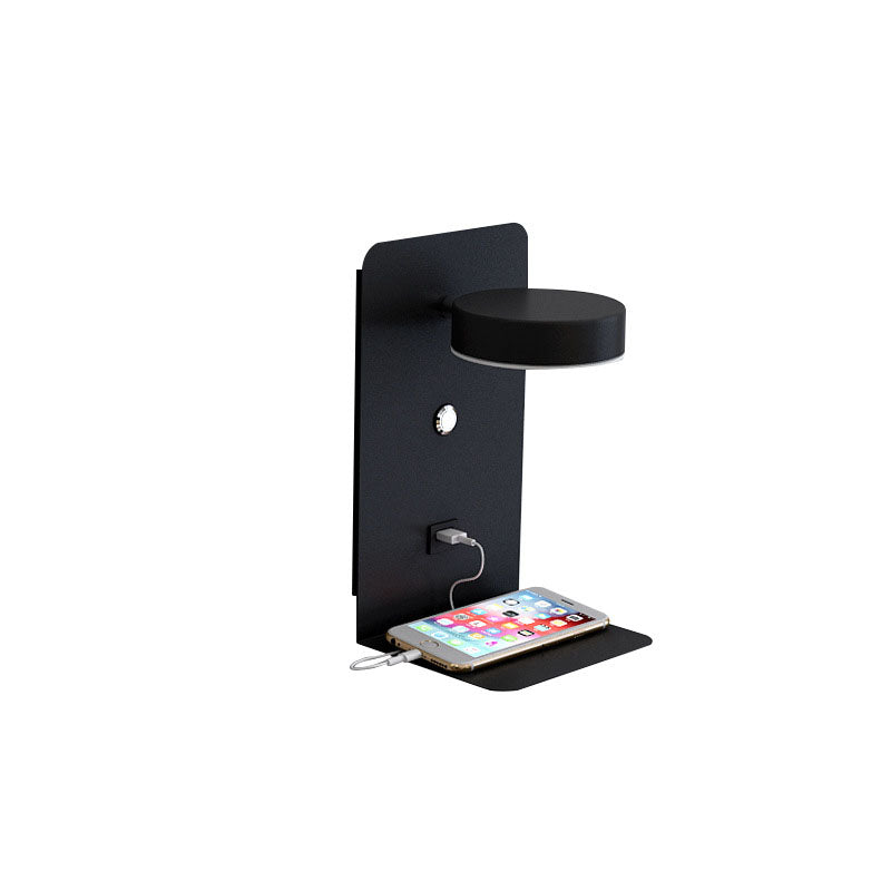 Contemporary Square Iron LED Wall Sconce Lamp with USB Rechargeable Feature