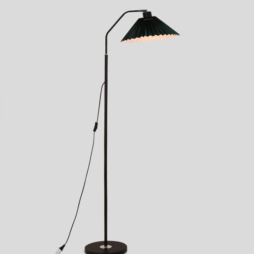 Elegant Minimalist Fabric Pleated Shade Floor Lamp with Single Light
