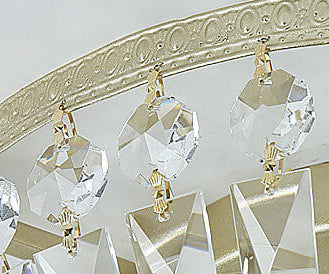 Retro Round Crystal Flush Mount Ceiling Light - 4/6 Lights