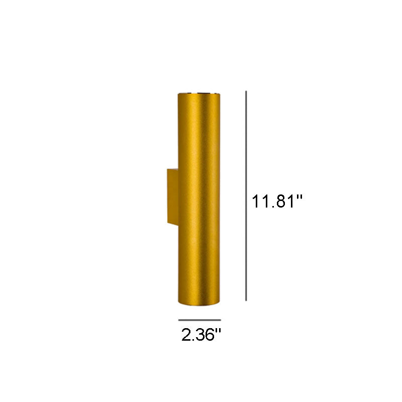 Minimalist Aluminum Cylindrical Wall Sconce with Two Lights