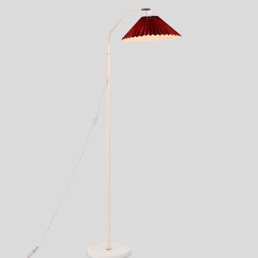 Elegant Minimalist Fabric Pleated Shade Floor Lamp with Single Light