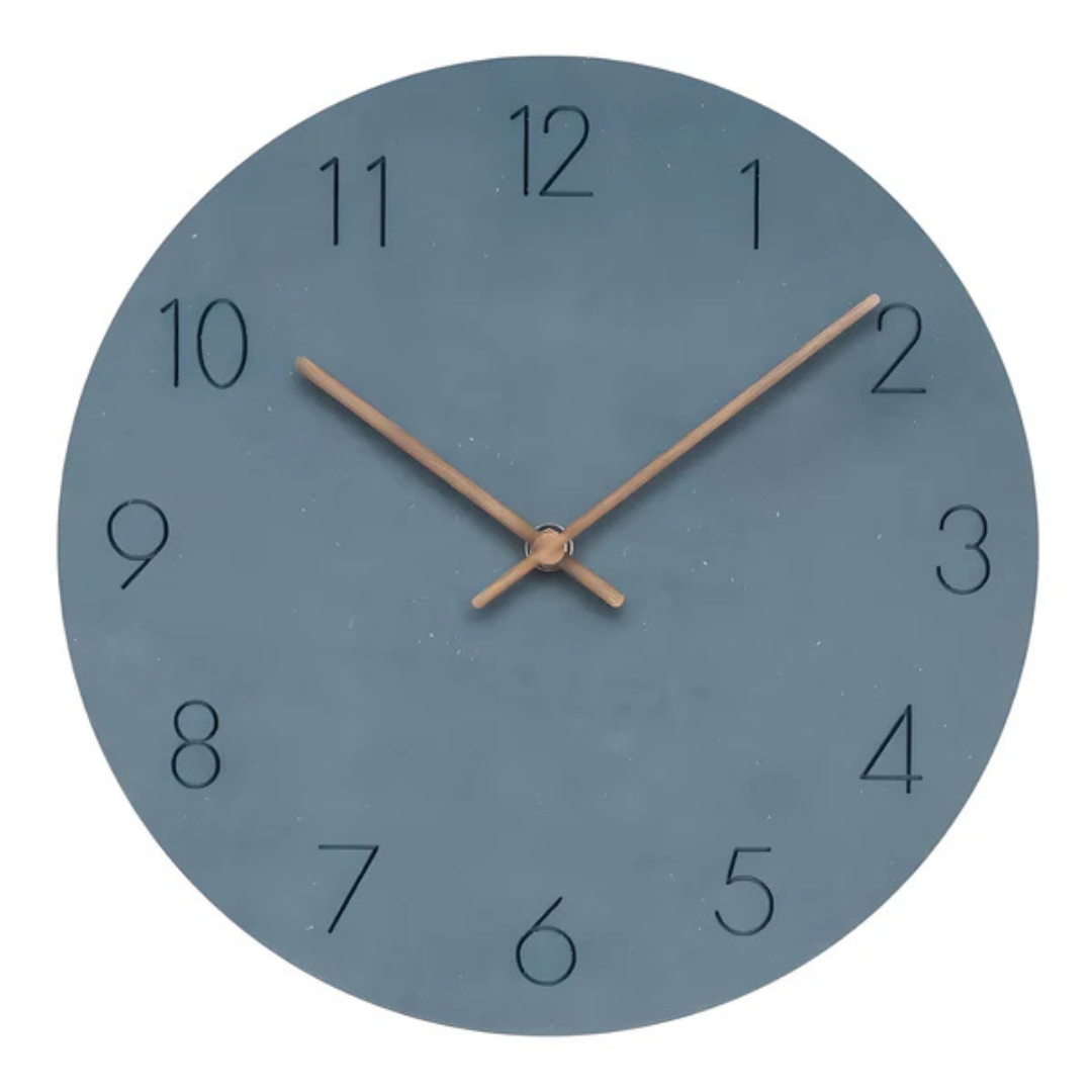 Nora Wall Clock | Silent Quartz Movement, Natural Wood Design