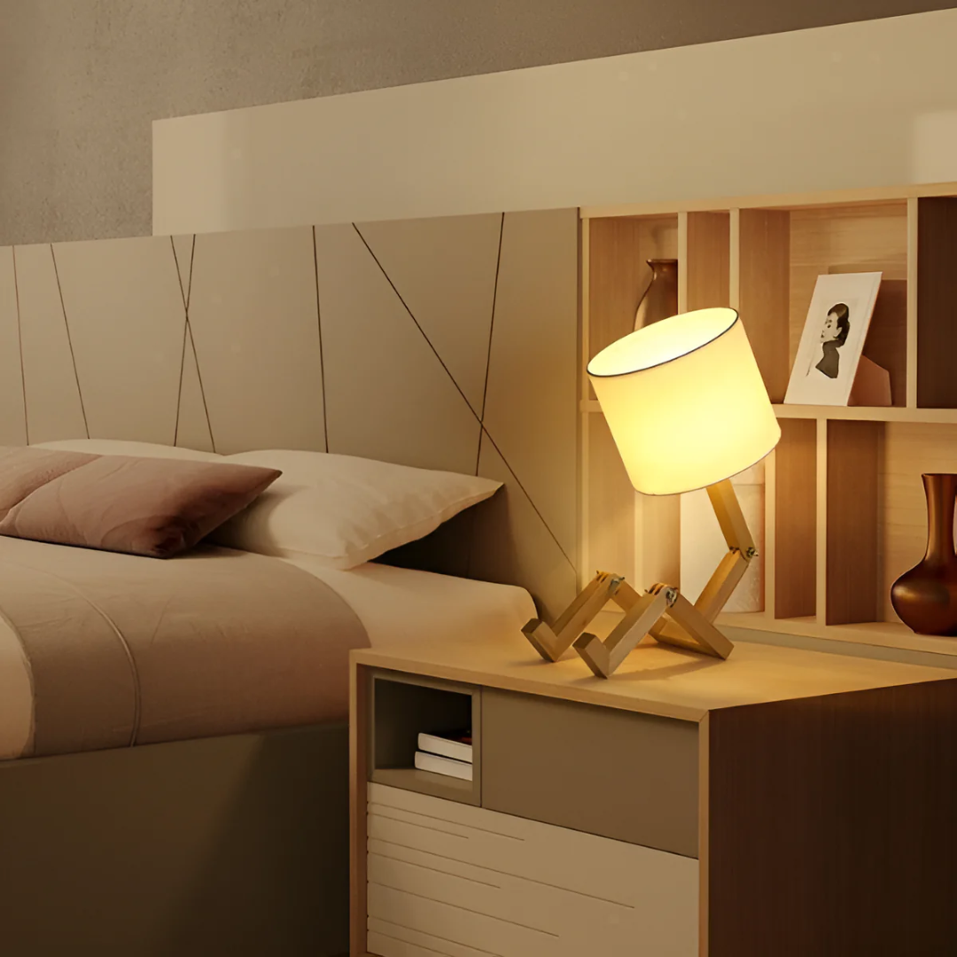 Rilo Table Lamp | Adjustable Wooden Design, Soft Warm Glow