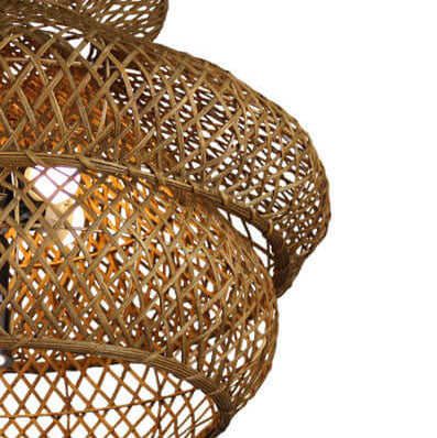 Vintage Rattan Woven 3-Tier Chandelier with 4/6 Lights