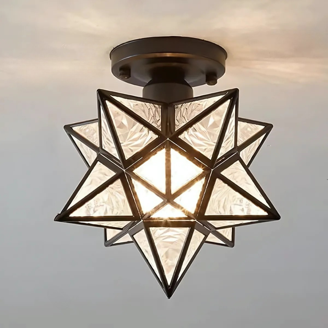 Xelio LED Ceiling Lamp | Geometric Star Design, Soft Ambient Glow