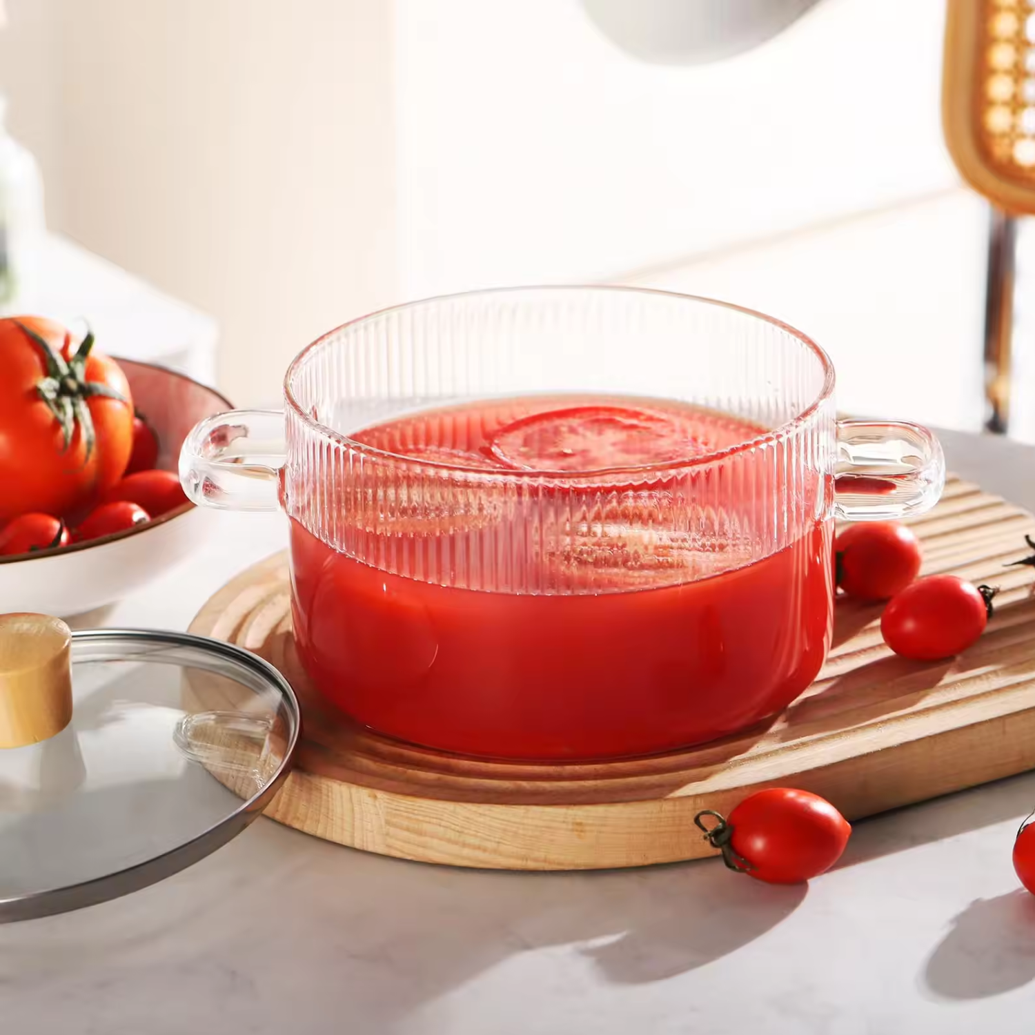 Bela Glass Pot | Borosilicate, Golden Bear Handle, 1.6L
