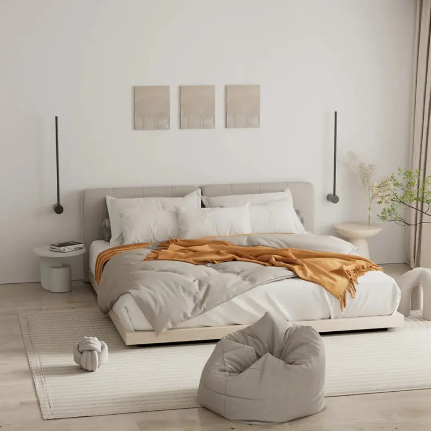 Aria – White Minimalist Linear Wall Lamp 100cm - Cendre Home
