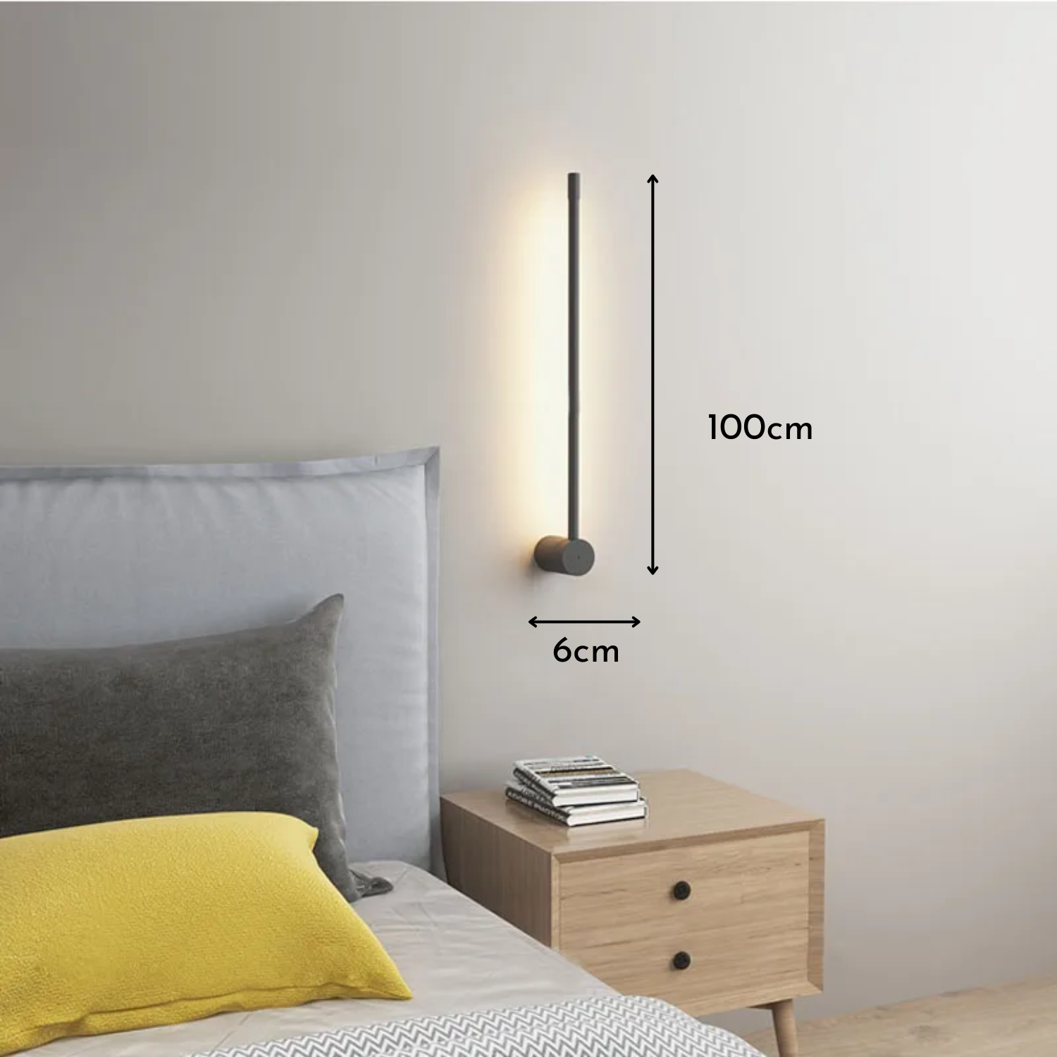 Aria – White Minimalist Linear Wall Lamp 100cm - Cendre Home